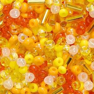 KNORR PRANDELL Böhmische Rocailles Ø 25 mm Glas gelb orange-gemischt