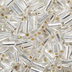 KNORR PRANDELL Böhmische Rocailles Stäbchen 5 x 2 mm Glas silberfarben