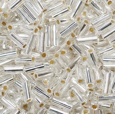 KNORR PRANDELL 213114708 Böhmische Rocailles Stäbchen 15 x 2 mm Glas silberfarben