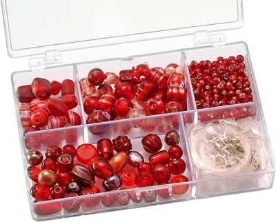 KNORR PRANDELL 216049150 Sortimentsbox Glasperlen klein 115 x 75 x 25 cm Glas rot