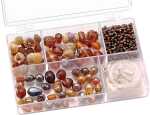 Sortimentsbox Glasperlen klein 115 x 75 x 25 cm Glas braun