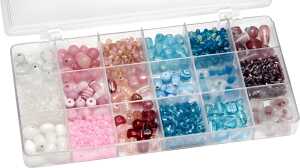 Sortimentsbox Glasperlen groß 21 x 105 x 24 cm Glas bunt gemischt