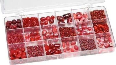 KNORR PRANDELL 216050150 Sortimentsbox Glasperlen groß 21 x 105 x 24 cm Glas rot