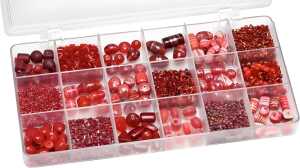 KNORR PRANDELL Sortimentsbox Glasperlen groß 21 x 105 x 24 cm Glas rot