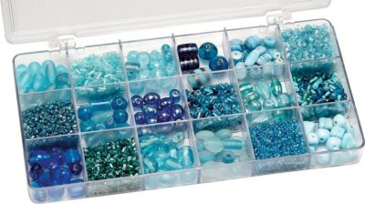 KNORR PRANDELL 216050340 Sortimentsbox Glasperlen groß 21 x 105 x 24 cm Glas hellblau