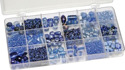 KNORR PRANDELL 216050350 Sortimentsbox Glasperlen groß 21 x 105 x 24 cm Glas blau