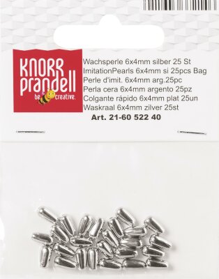 KNORR PRANDELL 216052240 Wachsperlen Tropfen 6 x 4 mm Kunststoff silberfarben