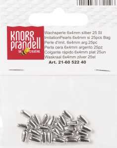 KNORR PRANDELL Wachsperlen Tropfen 6 x 4 mm Kunststoff silberfarben