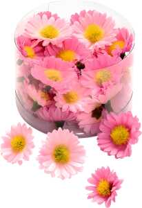 Dekostreu Blumen Margeritenblüten Ø 25 - 3 cm Kunststoff rosa