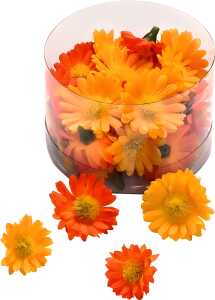 Dekostreu Blumen Margeritenblüten Ø 25 - 3 cm Kunststoff gelb orange