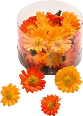 KNORR PRANDELL 216529786 Dekostreu Blumen Margeritenblüten Ø 25 - 3 cm Kunststoff gelb orange