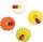 Dekostreu Blumen Blume mit Marienkäfer Ø 3 cm Holz weiss gelb rot grün