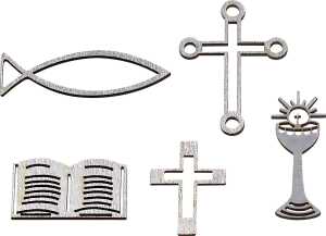 Dekostreu Kommunion/Konfirmation 3 - 5 cm Holz silberfarben