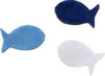 Dekostreu Maritim Fische 3 cm Filz weiss hellblau dunkelblau