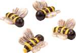 Dekostreu Tiere Bienen 18 x 2 cm Polyresin gelb grau schwarz