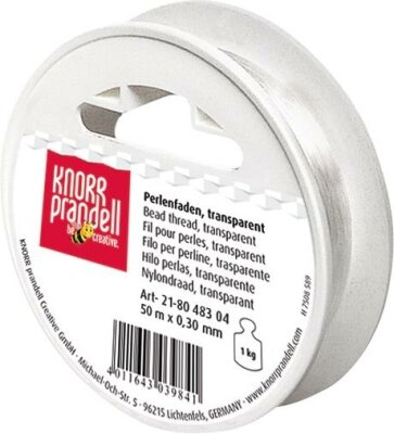 KNORR PRANDELL 218048304 Perlenfaden transparent 50 m Ø 030 mm Nylonfaden transparent