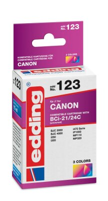 Edding Druckerpatrone EDD-123 für Canon BCi-21C/BcCi-24C 3-farbig