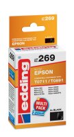 Edding Tintenpatrone EDD-269 ersetzt Epson T0711 Doppelpack