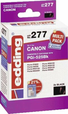 Edding Tintenpatrone EDD-277 ersetzt Canon PGI-525BK Doppelpack