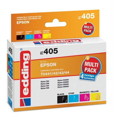 Edding Druckerpatronen Multipack EDD-405 4 Epson Stylus T0441-44 cmyk