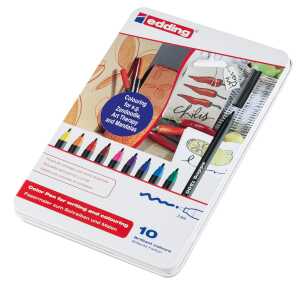 Edding Fasermaler 1300 2 mm 10er-Set Metallbox