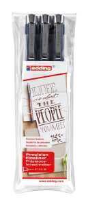 Edding Präzisionsfeinschreiber 1800 0,25+0,35+0,5 mm schwarz