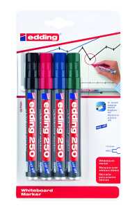 Edding Whiteboardmarker 250 1,5-3 mm 4er-Set Blister