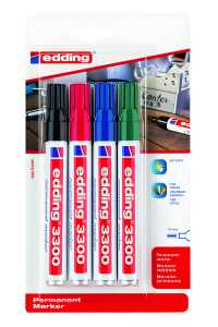 Edding Permanentmarker 3300 1-5 mm 4er-Set Blister