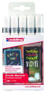 Edding Kreidemarker 4095 2-3 mm weiß 5er Pack