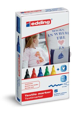 Edding e-4500/5 S Textil-Marker Set 001-005 4-4500-5