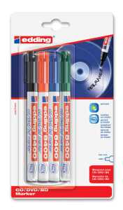 Edding CD-DVD-BD-Marker permanent 8400 0,5-1 mm 4er-Set Bl.