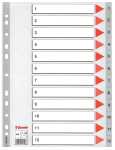 LEITZ Register A4 112 grau PP FolieDeckblatt aus Kartonmit folien