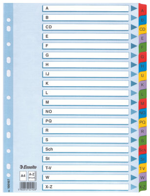 LEITZ Register A4 A-Z weiß REGIST.A4 KT A-Z FBG.T.100167 VOLLE HÖHE