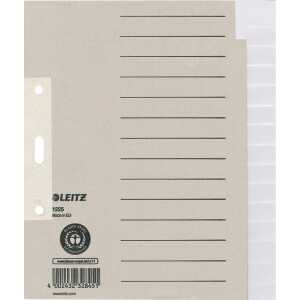 LEITZ 1225 Register Tauenpapier blanko A5 Überbreite 15 Blatt grau