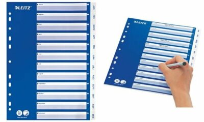 LEITZ Register A4 Jan-Dez weiß mit blauem Deckblatt (Pappe)