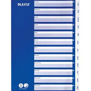 LEITZ Register A4 JanDez weiß mit blauem Deckblatt (Pappe)