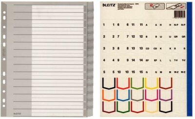 LEITZ Register Plastik blanco 15tlg REGIST.A4 15TLG.PL. 1276-00-00