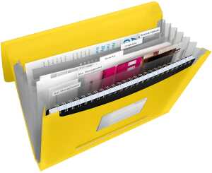 Fächermappe A4 6 F. gelb Projektmappe mit 6 Fächern. Für 300Blat