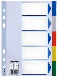 Register A5 blanko bunt 5tlg. Farbregister A5 5 Tabe PP Deckblatt aus