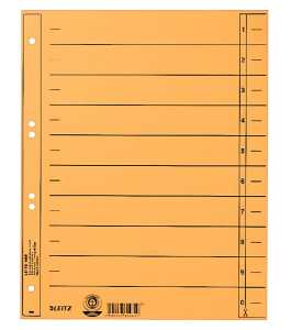 LEITZ Trennblatt A4 gelb ungeöst Trennblatt A4 Überbreite damit