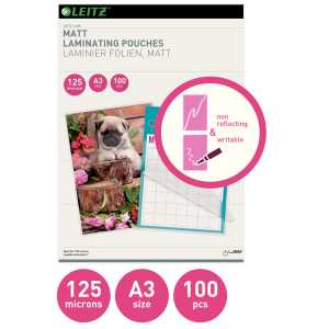 LEITZ Laminierhülle A3 matt Folientasche für Laminatoren 125