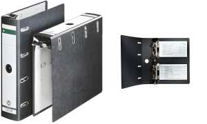 LEITZ Hänge-Doppelordner 2xDIN A 5 quer 75 mm schwarz (80182400)
