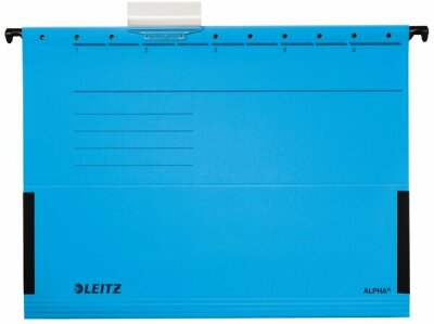 LEITZ 1986 Hängetasche ALPHA - seitlich mit Fröschen Pendarec-Karton blau