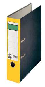 CENTRA Ordner A4 8cm gelb mit schwarzem Wolkenmarmor