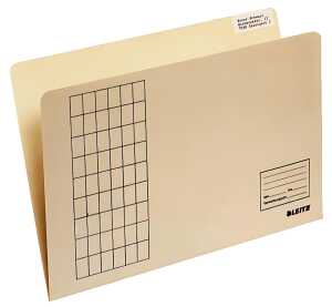 LEITZ Einstellmappe einfach vertikal Gitterdruck Kraftkarton chamois