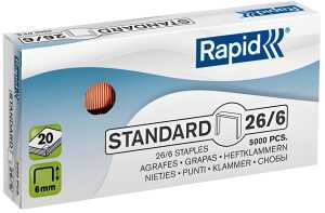 Rapid Heftklammer 26/6 CU verkupfert Standard 5M CU alte Nr.11710182