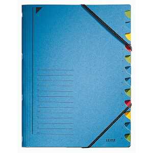 LEITZ 3912 Ordnungsmappe 12Fächer A4 PendarecKarton (RC) 430 g/qm blau