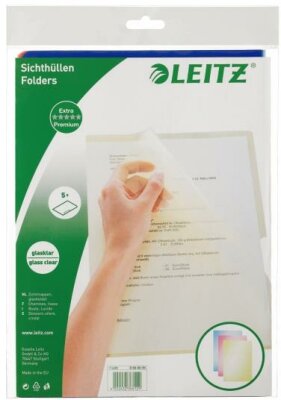 LEITZ Sichthülle A4 sortiert PG 5 Stück Premium oben und rechte Sei