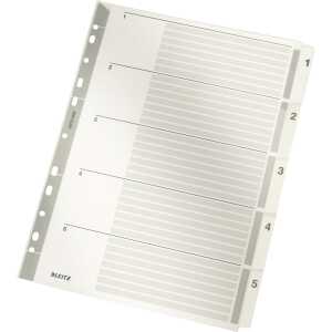 LEITZ 4323 Zahlenregister 15 A4 Karton 5 Blatt grau