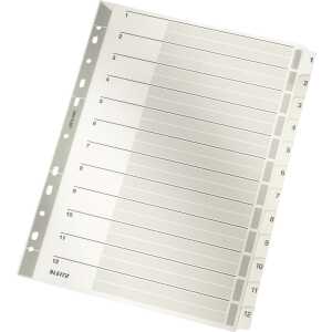 LEITZ 4325 Zahlenregister 112 A4 Karton 12 Blatt grau
